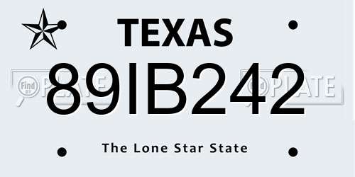 89IB242 Texas License Plate