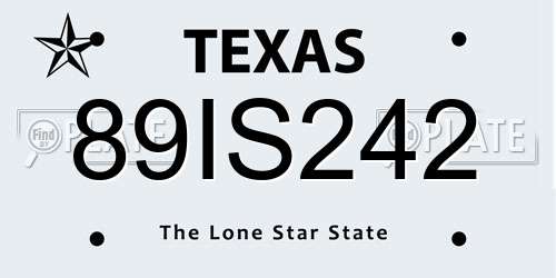 89IS242 Texas License Plate