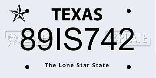 89IS742 Texas License Plate