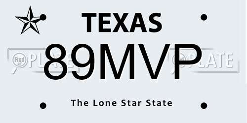 89MVP Texas License Plate