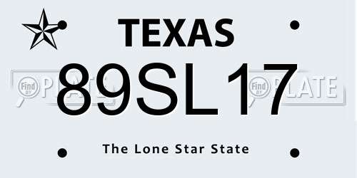 89SL17 Texas License Plate
