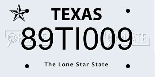 89TI009 Texas License Plate