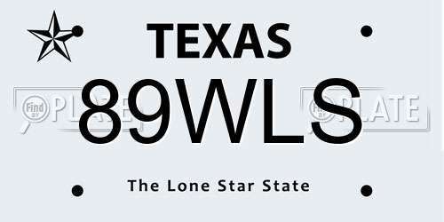 89WLS Texas License Plate