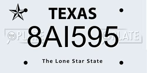 8AI595 Texas License Plate