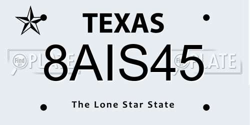 8AIS45 Texas License Plate