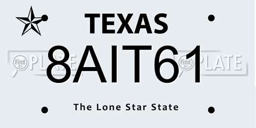 8AIT61 Texas License Plate