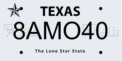 8AMO40 Texas License Plate