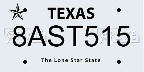 8AST515 Texas License Plate