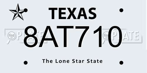 8AT710 Texas License Plate