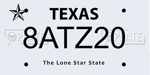 8ATZ20 Texas License Plate