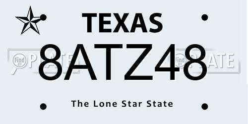 8ATZ48 Texas License Plate