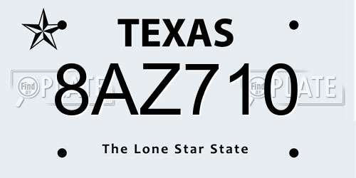 8AZ710 Texas License Plate