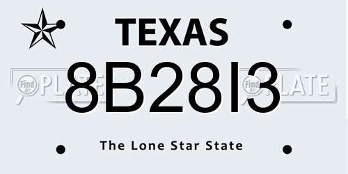 8B28I3 Texas License Plate