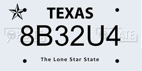 8B32U4 Texas License Plate