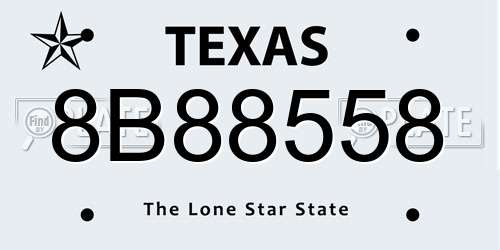 8B88558 Texas License Plate