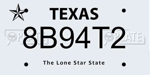 8B94T2 Texas License Plate