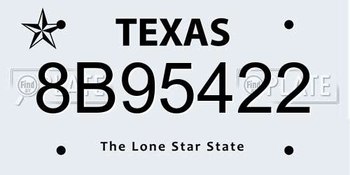 8B95422 Texas License Plate