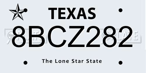 8BCZ282 Texas License Plate