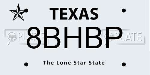 8BHBP Texas License Plate