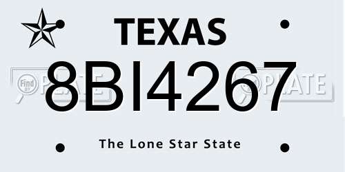 8BI4267 Texas License Plate