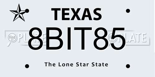 8BIT85 Texas License Plate