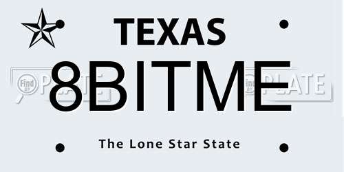 8BITME Texas License Plate