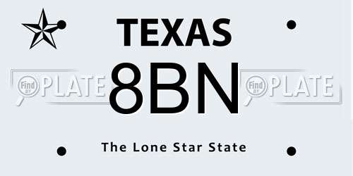8BN Texas License Plate