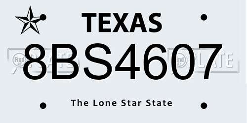 8BS4607 Texas License Plate