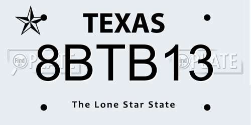 8BTB13 Texas License Plate