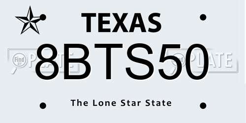 8BTS50 Texas License Plate