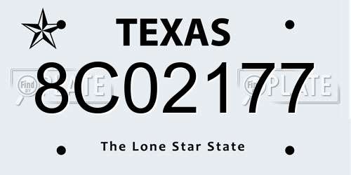 8C02177 Texas License Plate