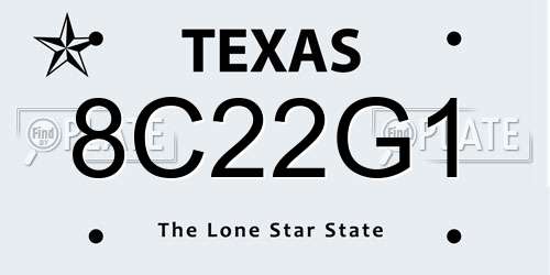 8C22G1 Texas License Plate
