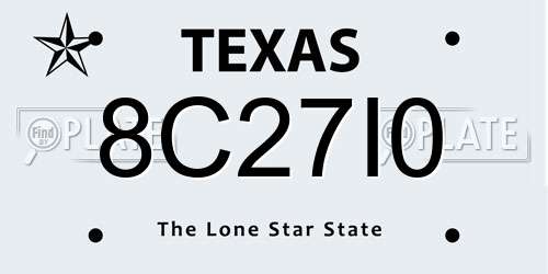 8C27I0 Texas License Plate
