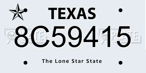 8C59415 Texas License Plate