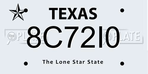8C72I0 Texas License Plate