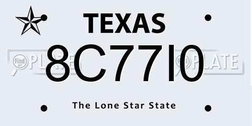 8C77I0 Texas License Plate