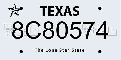 8C80574 Texas License Plate