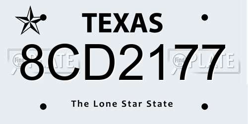 8CD2177 Texas License Plate
