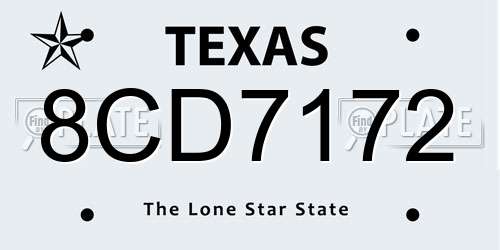8CD7172 Texas License Plate