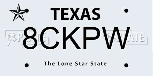 8CKPW Texas License Plate