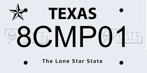 8CMP01 Texas License Plate