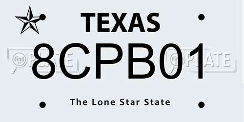 8CPB01 Texas License Plate