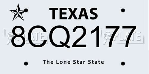 8CQ2177 Texas License Plate
