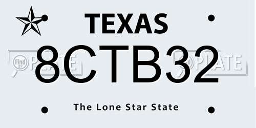8CTB32 Texas License Plate