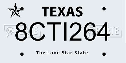 8CTI264 Texas License Plate