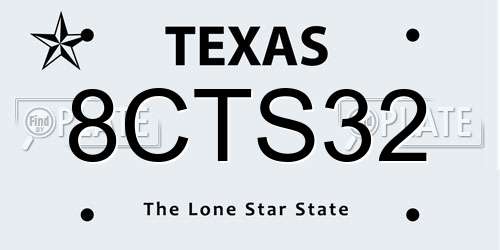 8CTS32 Texas License Plate
