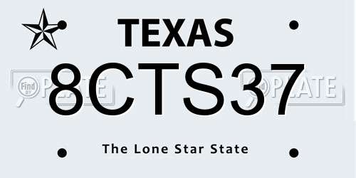 8CTS37 Texas License Plate