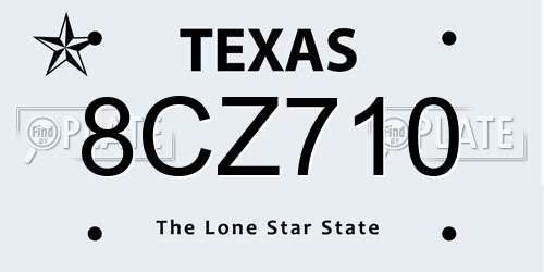 8CZ710 Texas License Plate