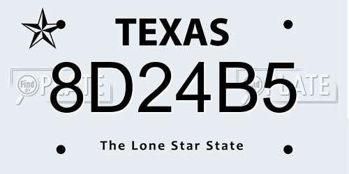 8D24B5 Texas License Plate