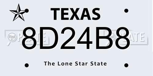 8D24B8 Texas License Plate